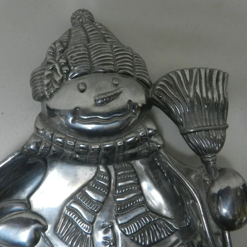 Lenox Yuletide Metal Serveware Snowman Tray Christmas Holidays Candy Dish w/ Box